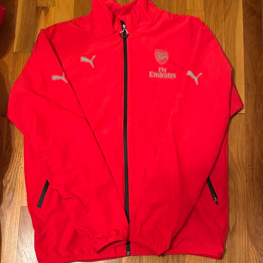 Puma Men's Arsenal Red Zip Up Windbreaker